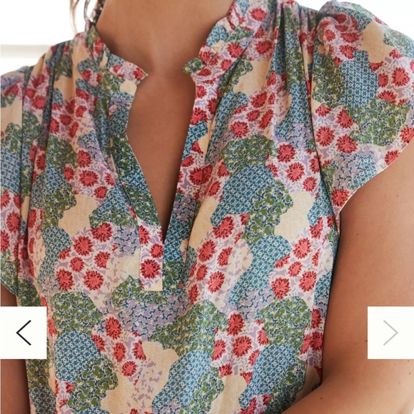 Anthropologie Penrose Tiered Tunic Dress Floral Mixed Print Boho Bohemian - Picture 7 of 12